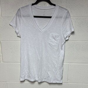 Caslon White V-Neck Pocket Tshirt